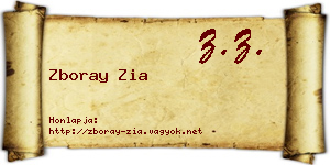 Zboray Zia névjegykártya
